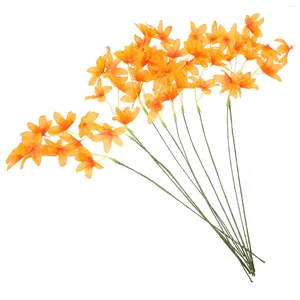 Decoratieve bloemen 10st Kunstplanten met stengels Faux Bladeren Oncidium Picks Vaasdecoraties