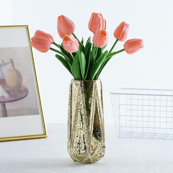 Fleurs décoratives 10 pièces tulipe artificielle faux Bouquet vraie touche maison fête de mariage décor fleur jardin tulipes