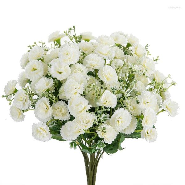 Fleurs décoratives 10pcs Bouquet de mariage artificiel Accessoires de décoration de Noël Vase pour la chambre à domicile bricolage Box Candy Silk Hortengea