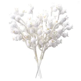 Decoratieve bloemen 10 stks kunstmatige winterbessen picks stengels kerstboomdecoraties voor doe -het -zelf kransaanbevestiging navidad xmas decor