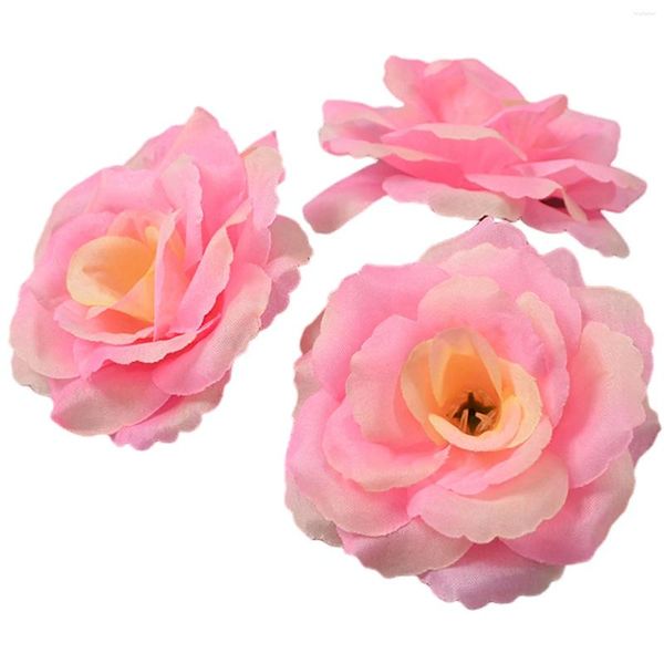 Fleurs décoratives 10 pièces, fausses têtes de roses de couleur vive, multifonctionnelles, pour décoration de mariage, de fête d'anniversaire