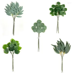 Decoratieve bloemen 10 stuks/bundel simulatie groene bladeren tak plant stengels bloemboeket tafelornament bloemstuk bruiloft feest