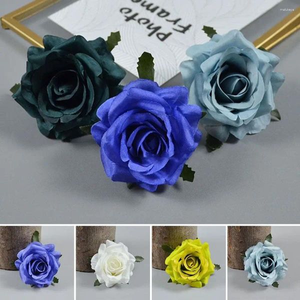 Fleurs décoratives 10pcs DIY DIY DIY MARIAGE DE HAUTE QUALITÉ Roses artificielles Fake White Silk Flower Faux