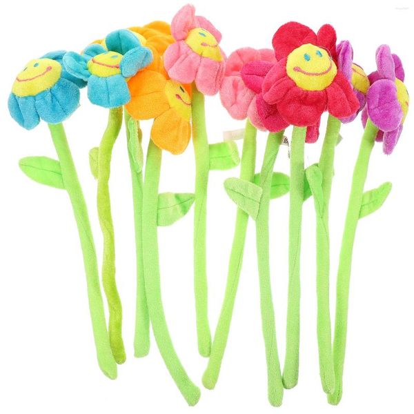 Rideaux de salle à manger à fleurs décoratives, 10 pièces, embrasses de rideaux en tournesol, tiges pliables en peluche, boucles en peluche colorées