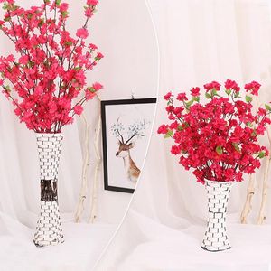 Decoratieve bloemen 10 stks Elegante kunstmatige perzik bloesem Home Decor Leer Festival High-End Simulation Multi-Colour Plant Flower Branch