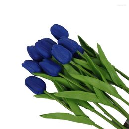 Fleurs décoratives 10 pièces tulipes élégantes décoration de fleurs artificielles vraies touches Bouquets de mariée G2AB