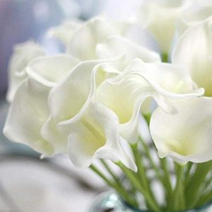 Fleurs décoratives 10pcs faux calla lys bricolage floral léger plastique maison artificielle fleur eco conviviale réalisée mini-mariage mariage