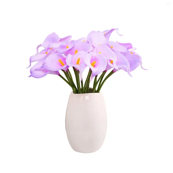 Fleurs décoratives 10pcs faux calla lys léger artificiel fleur fleur maison nuptiale décoration de mariage élégant bricolage floral portable mini eco