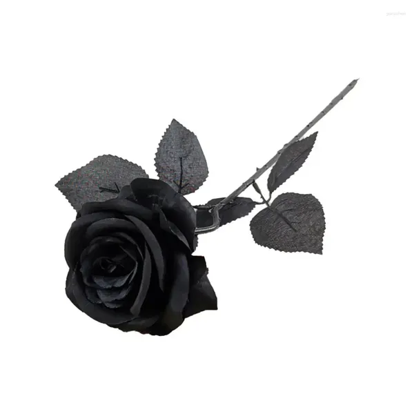 Fleurs décoratives 10pcs fausses rose de longueur de fleur artificielle noire durable plante florale éternelle pour jardin