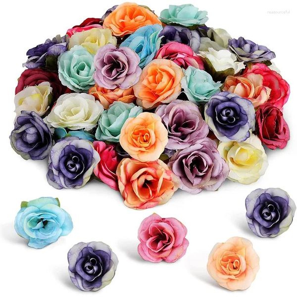 Fleurs décoratives 10pcs fausses fleurs têtes