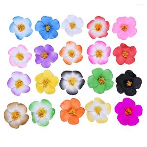 Flores decorativas 10 Uds Hawaii fiesta hibisco verano DIY decoraciones artificiales Hula Girls Favor decoración del cabello flor