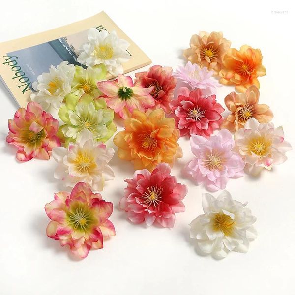 Fleurs décoratives 10pcs Heads artificiels de haute qualité accessoires de mariage jardin de pivoine décoration bricolage artisanat Garland Home Decor Articles