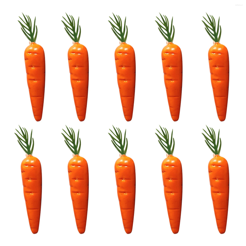 Fleurs décoratives 10 pièces légumes réalistes décoration de la maison accessoire de photographie enseignement Mini cuisine artificielle Simulation carotte artisanat de Pâques