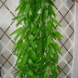 Fleurs décoratives 10pcs / lot 180 cm plantes artificielles saules feuilles de fleur en plastique pour la décoration de mariage de la fête à domicile mariage