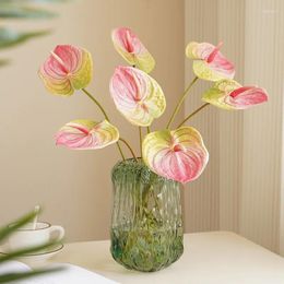 Decoratieve bloemen 10 stks/lot 3D -printen Anthurium kunstmatige voor woning decoratie plant potten bruiloft bouquet feesttafel bloemen