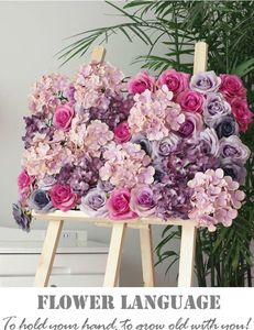Fleurs décoratives 10 pcs/lot (60x40 cm) haute qualité hortensia Rose fleur mur mariage toile de fond fantastique Arrangements floraux
