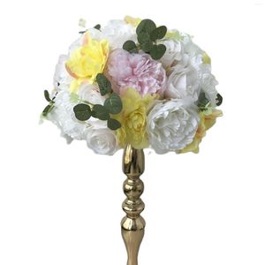 Decoratieve bloemen 10 stks/lot mixcolor kunstmatige zijden roos bloem muur achtergrond decoratie bruidstafel middelpunt bal 30 cm tongfeng