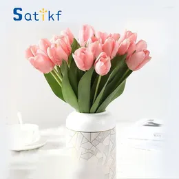 Flores decorativas 10 piezas/lote PU mini tulipan flor artificial toque real bouquet floral bouquet navidad casa fiesta regalos