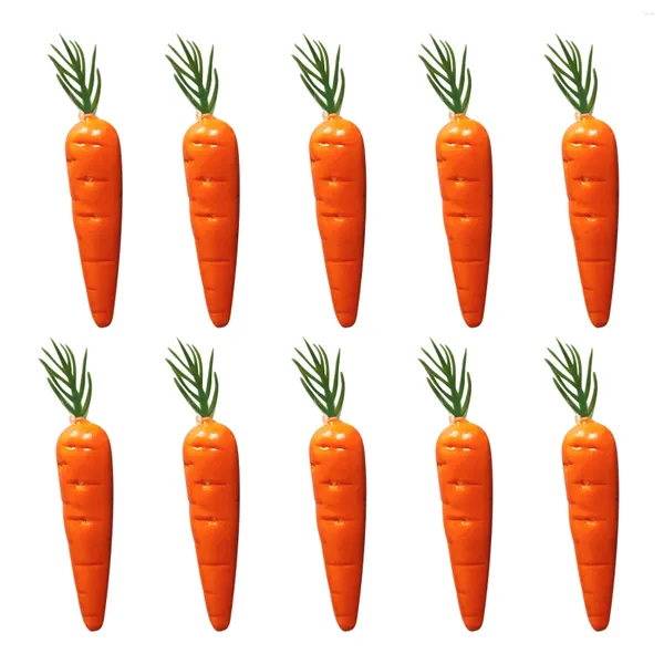 Fleurs décoratives 10pcs mini artisanat artificiel simulation de maison de poupée Carrot Pâques Légumes réalisants POGRAPHIE DE DÉCORATION HOME