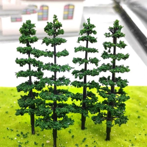 Fleurs décoratives 10 pièces tour de simulation miniature modèle d'arbre de pin décoration de fête de noël plantes artificielles clôture de jardin en plein air