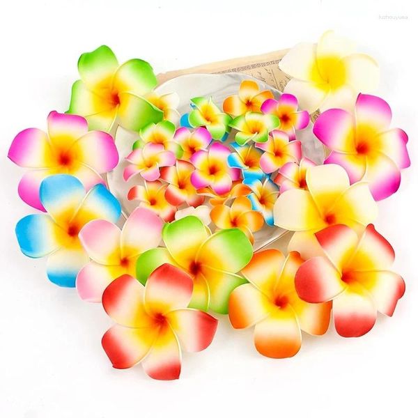 Fleurs décoratives 10pcs Couleur mélangée mousse hawaïenne artificielle de fleur de fleur