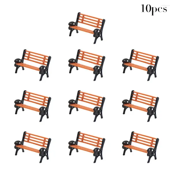 Fleurs décoratives 10pcs modèles Train Ho Scale Banc Settee Street Park Layout Plastic Crafts Garden / Railway