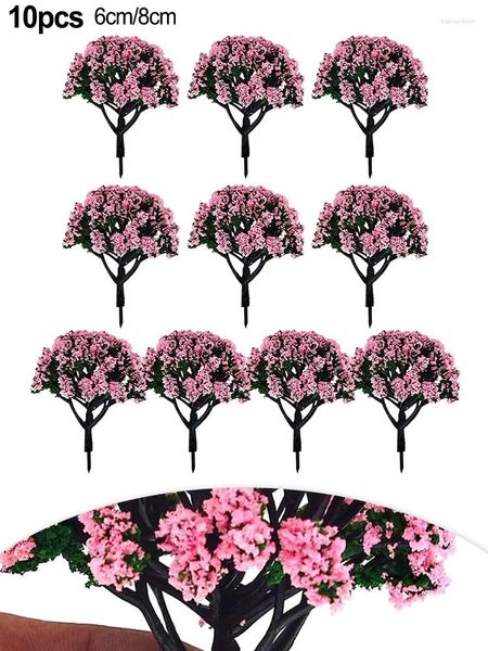 Flores decorativas 10pcs árboles modelo para casas escritorios salas de estar decoración de cocinas 1/150 1/100 acceso artificial hecho a mano