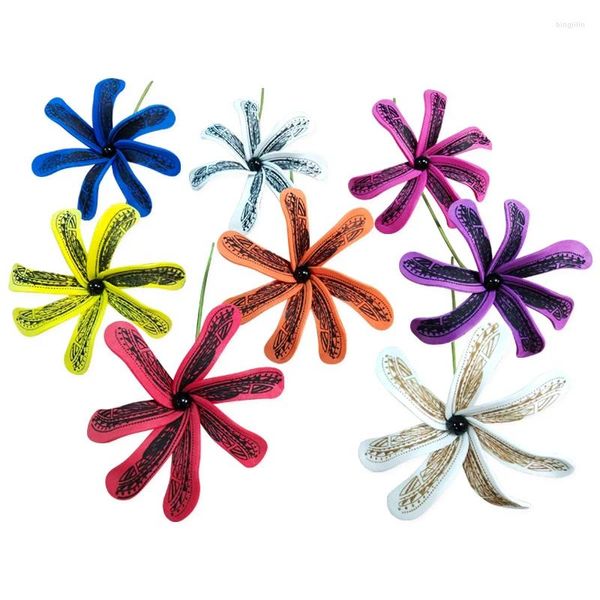 Flores decorativas 10 unids/pack 9 CM espuma Tiare selección de pelo mujeres usan accesorios Hawaii flor Tropical huevo