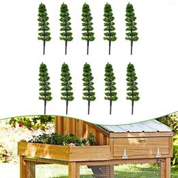 Flores decorativas, 10 Uds., modelo de pinos verdes para diseño de ferrocarril a escala, paisaje de mesa de arena en miniatura de 15cm, construcción de viviendas DIY
