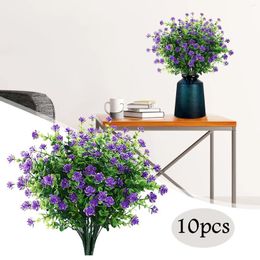 Decoratieve bloemen 10 stks plastic groen faux buitenwater voor kunstmatige lelies zomer