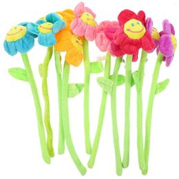 Flores decorativas 10 Uds. Girasol de felpa hebillas de cortina flexibles lazos rellenos chica artificial para hombres