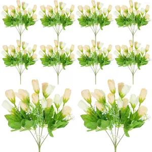 Decoratieve bloemen 10 stks echte touch kunstmatige tulpen nep -tak bruiloft boeket