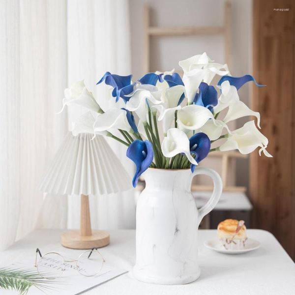 Fleurs décoratives 10 pcs Real Touch Calla Lily Artificielle Faux Bouquet De Plantes Pour La Maison De Mariage Décoration De Fleurs