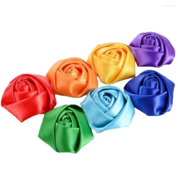 Fleurs décoratives 10 pièces tissu artificiel en Satin Rose 3.5CM/1.38 