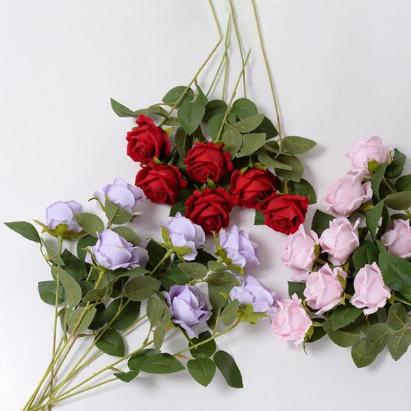 Fleurs décoratives 10 pièces Roses artificielles pivoine thé Rose automne faux pour salon maison ornement jardin fête de mariage décor
