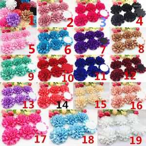 Fleurs décoratives 10pcs ruban de satin grandes appliques de fleurs de pivoine / artisanat / décoration de mariage 20 couleurs