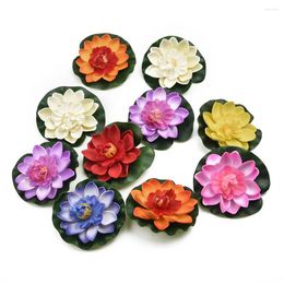 Fleurs décoratives 10pcs / ensemble Artificial Lotus Flower Faux Eva Plastic Floral Life Life Life Life Life Life Life Lifoor Pool Plantes Simulation