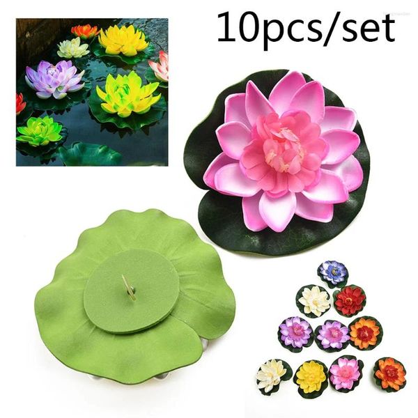 Flores decorativas 10 piezas/set Flower de loto artificial 10 cm/4 