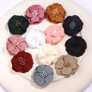 Decoratieve bloemen 10 stks/set handgemaakte chiffon stof kunstbloem voor trouwjurk hoeden decoratie hoofd