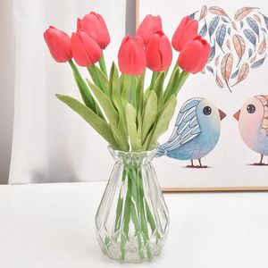 Fleurs décoratives 10 pièces/ensemble tulipe tulipes artificielles Bouquet PE mousse fausse fleur cérémonie de mariage décor maison jardin saint valentin décoration