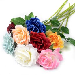 Fleurs décoratives 10 pièces soie artificielle Rose fleur Bouquet bricolage artisanat chambre Table accessoires pour la maison mariage décoration faux