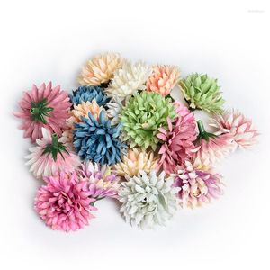 Fleurs d￩coratives 10pcs Silk rose fausse artificielle t￪te pour la maison chambre mariage mariage d￩coration g￢teau couronne accessoire
