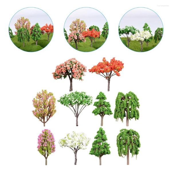 Fleurs décoratives 10 pièces, ornements d'arbre simulés, Table de sable, faux Micro-paysage