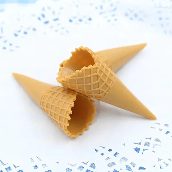 Fleurs décoratives 10pcs simulation mini modèle de cône de crème glacée faux gâteau pour le dessert vitrine d'affichage accessoires d'artisanat bricolage accessoires