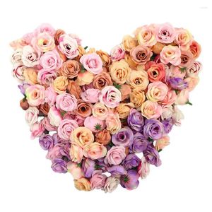 Fleurs décoratives 10pcs Small Head Artificial Flower Roses Bouquet Valentin de la Saint-Valentin Mère Cadeaux Decoration Arrangement à domicile