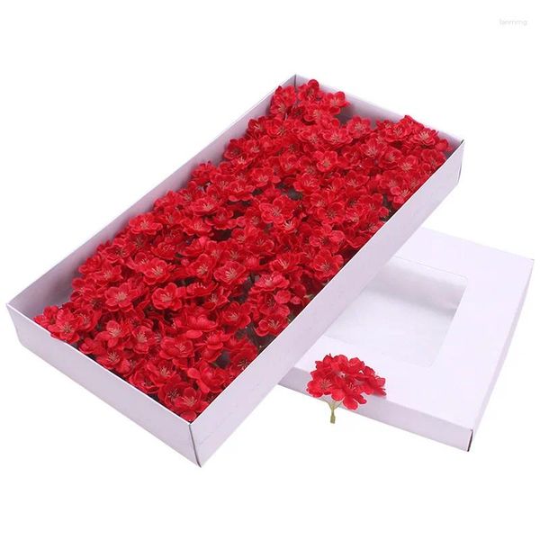 Fleurs décoratives 10pcs Soap Cherry Blossoms têtes Romantic Valentine's Day Gift Diy Wedding Banquet Home Decor Art Art Artificiel Fleur artificielle