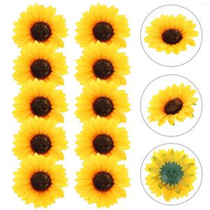 Decoratieve Bloemen 10st Zonnebloem Stof Patches Reparatie Naaien Op Applique Voor Kleding Tassen