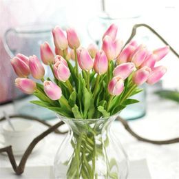 Fleurs décoratives 10pcs Tulip Artificial Flower Real Touch Bouquet Fake for Wedding Decoration Home Decor Gift