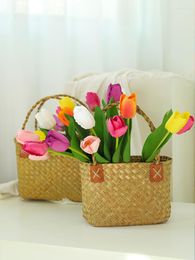 Fleurs décoratives 10 PCS Tulipes Arrangement De Fleurs Artificielles Real Touch Mariage Bouquet Soie Flores Pour Salon Fête De Mariage Maison