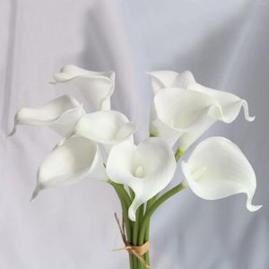 Decoratieve bloemen 10 stks witte calla lelies voor bruiloft boeket echte touch lily latex centerpieces decor